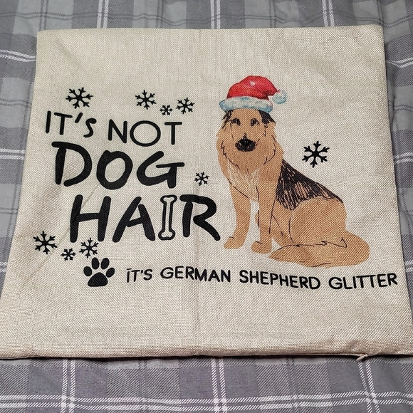Other - 🐕 German Shepherd Glitter Dog Pillow Cover - Tan